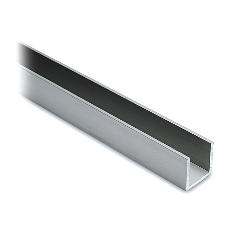 poll Optimisme Doorzichtig U-profiel, aluminium, 15 x 15 x 15 mm, lengte 2500 mm - www.glaskoning.be